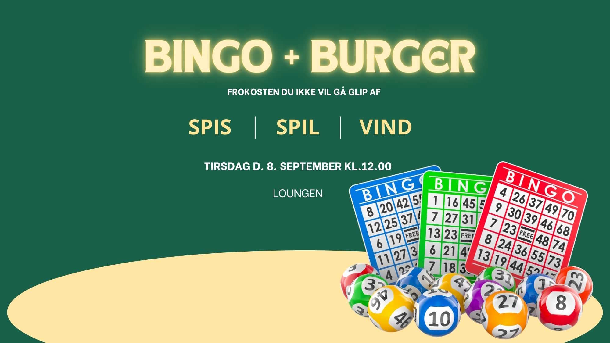 Bingo & burger en Fælles frokost udover det sædvanlige